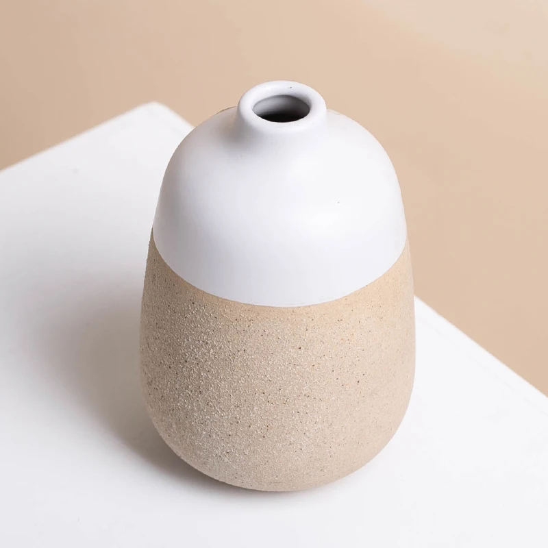 Vases Decor Flower Vase For Home Decor Bud  Nordic Thick Glaze Ceramic Porcelain Vase