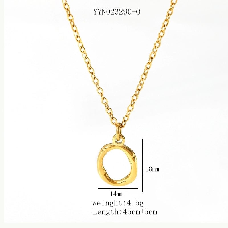 304 Stainless Steel 18K Gold Plated Minimalist Plating Letter Sweater Chain