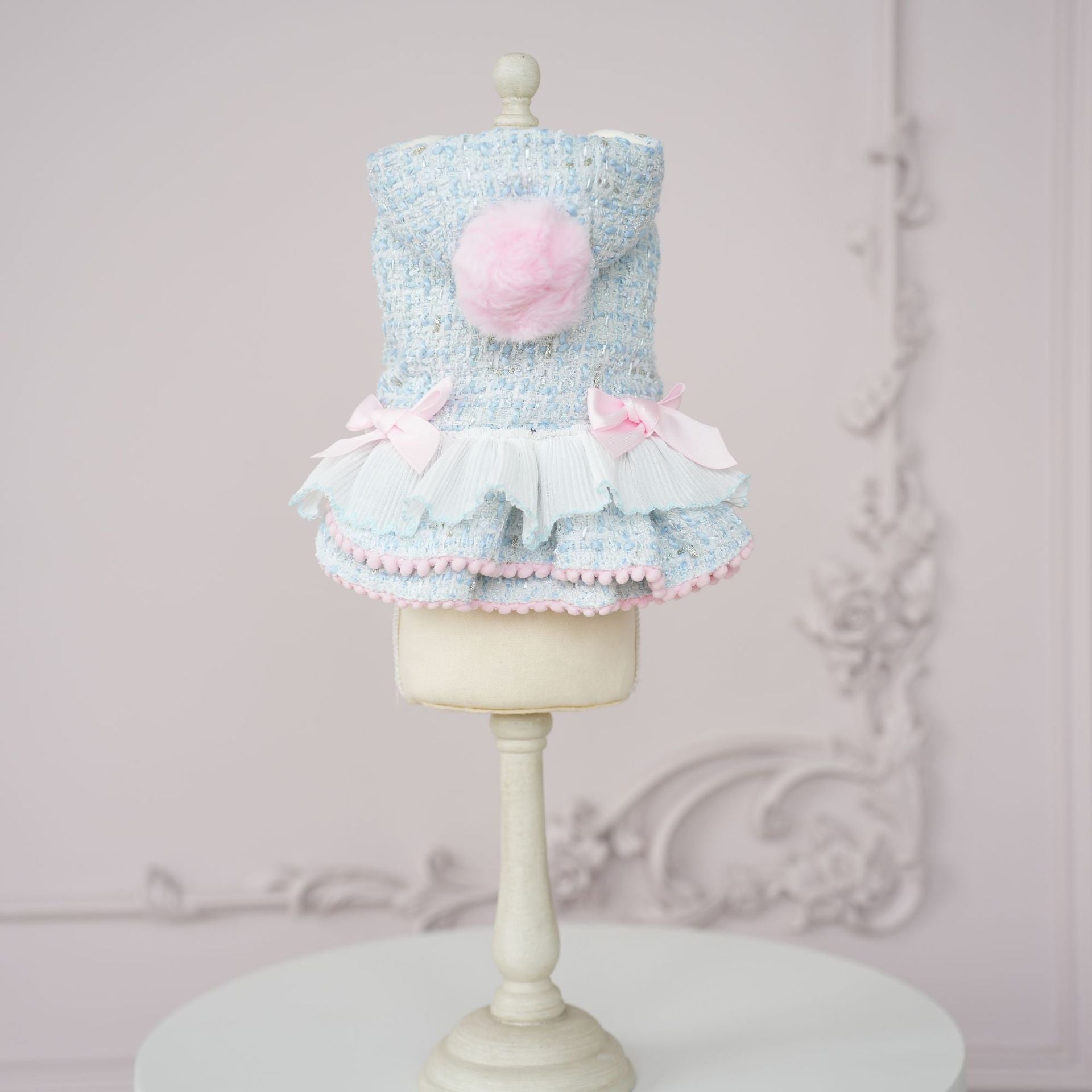 Warm Woollen Sweet Hooded Dog Dress Jacket