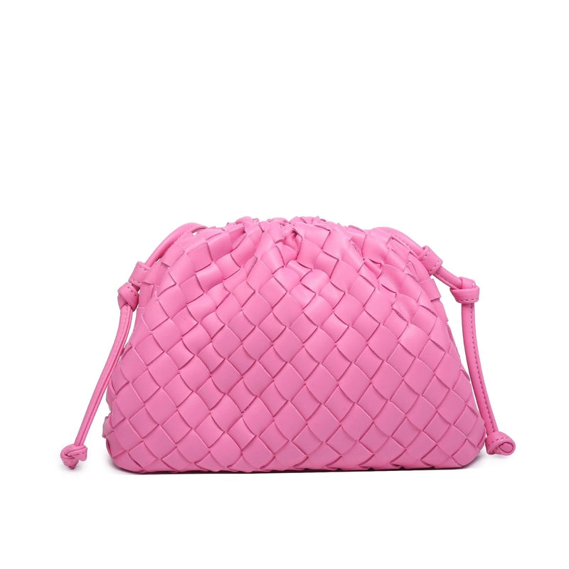 Women's Pu Leather Solid Color Classic Style Weave Cloud Shape Magnetic Buckle Crossbody Bag