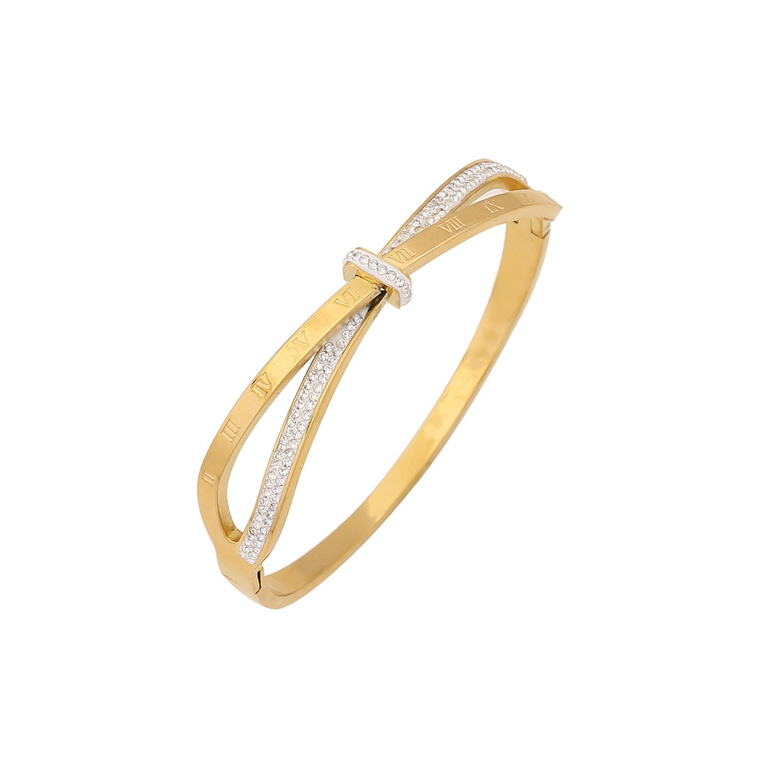 Fashion Petal Stainless Steel Electroplating Bangles