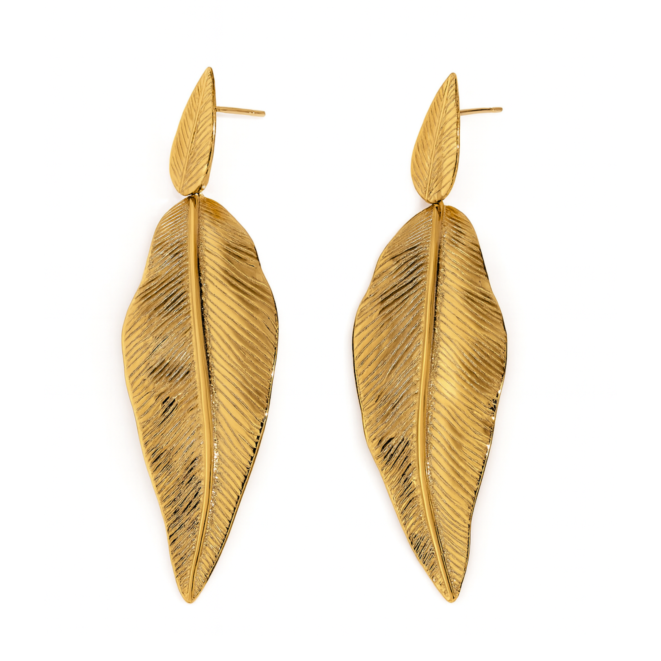 Dangled leaf studs - Gold