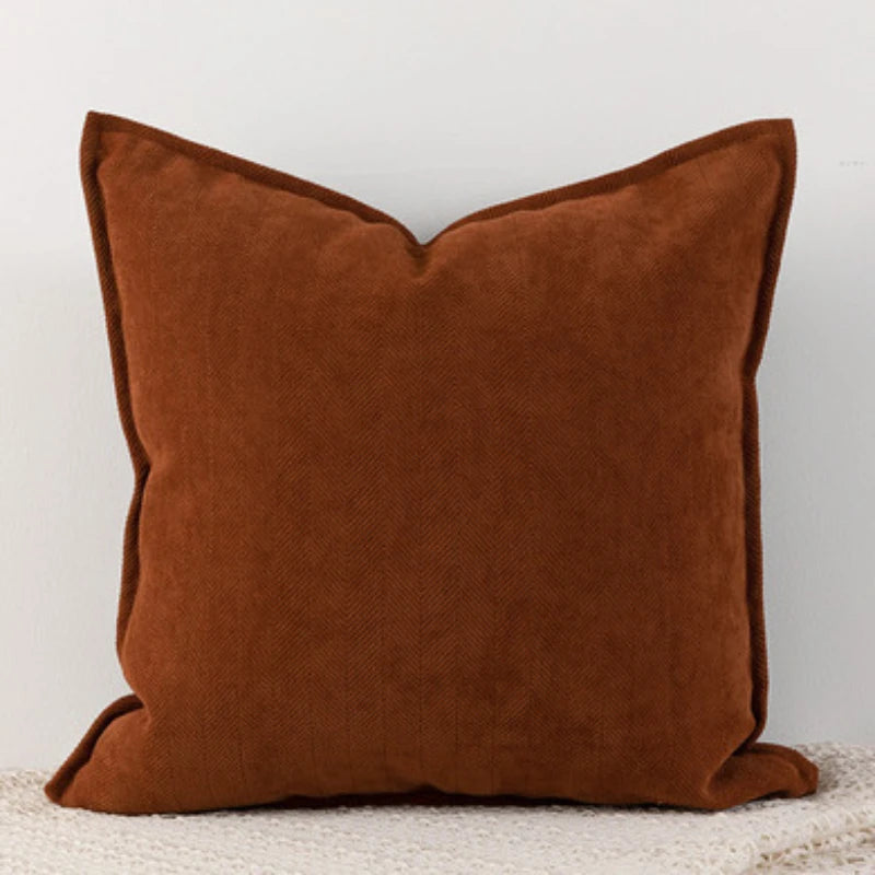 Alden Thickened Solid Cushion Cover - Caramel