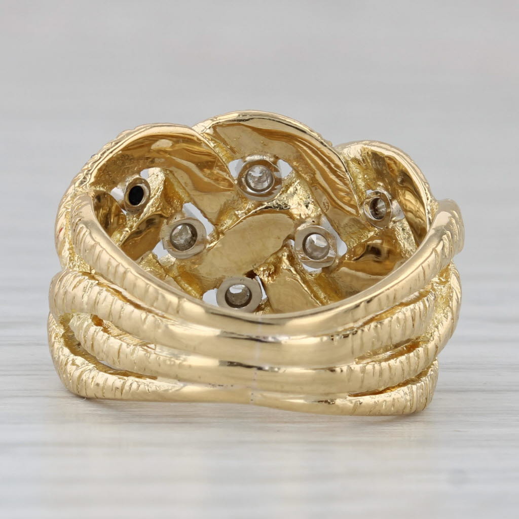 Woven 0.12ctw Diamond Ring 18k Yellow Gold Size 5.5