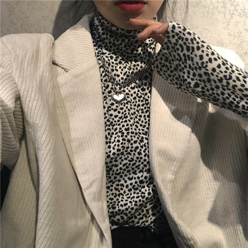 Leopard print long sleeve T-shirt KF81769