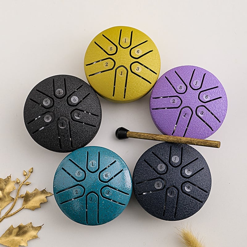 🔥🎁BUDDHA STONES MINI STEEL TONGUE DRUM 3 INCH SOUND HEALING DRUM KIT