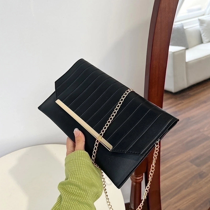 Women's Pu Leather Solid Color Classic Style Flip Cover Crossbody Bag