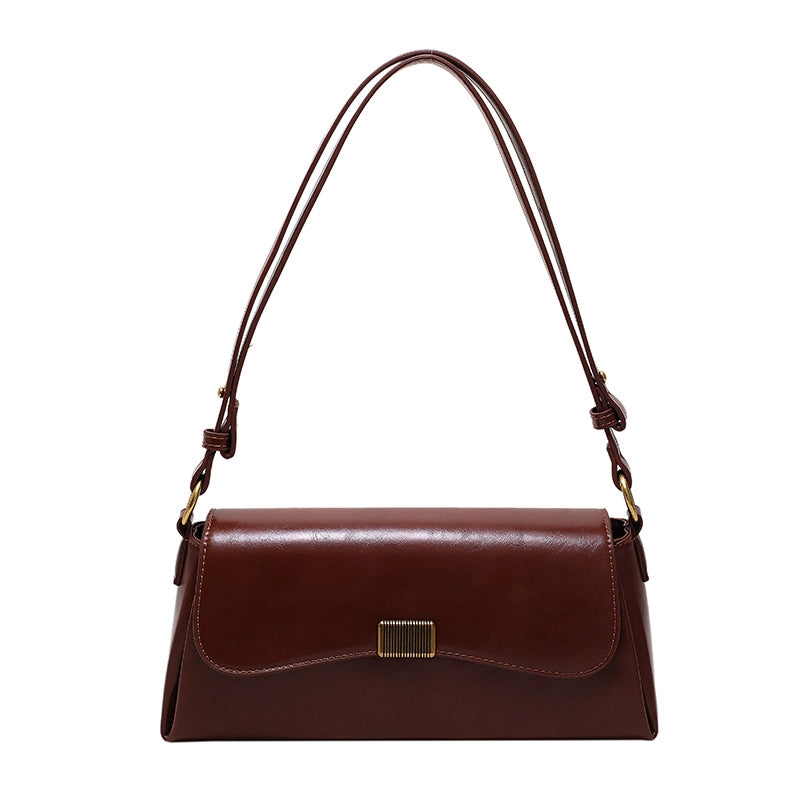 Women's Large Pu Leather Solid Color Streetwear Square Zipper Shoulder Bag Crossbody Bag