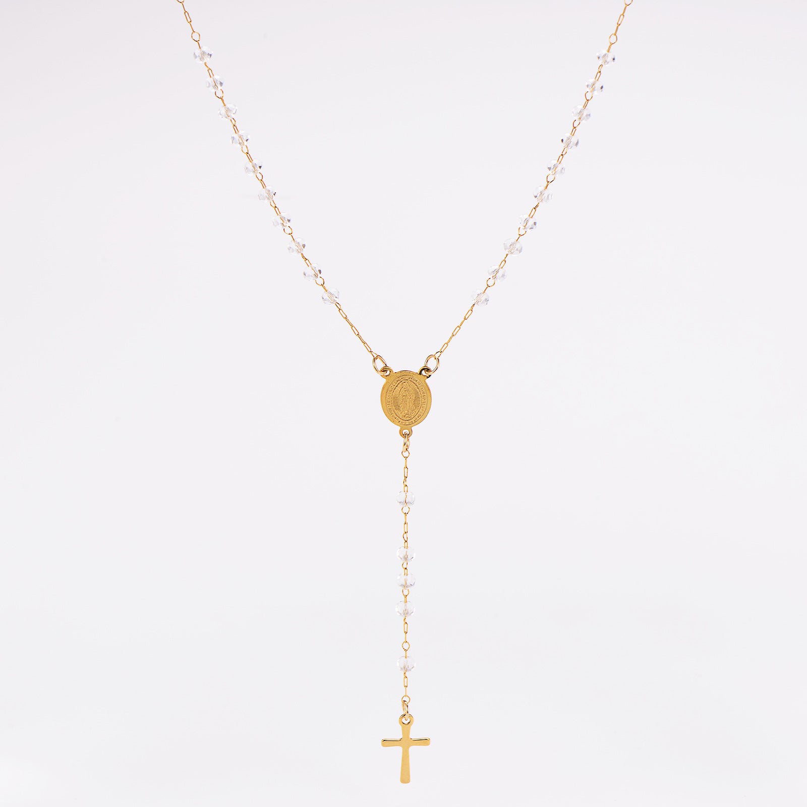 Aml Niche Personality Cross Portrait Round Pendant Stainless Steel Necklace