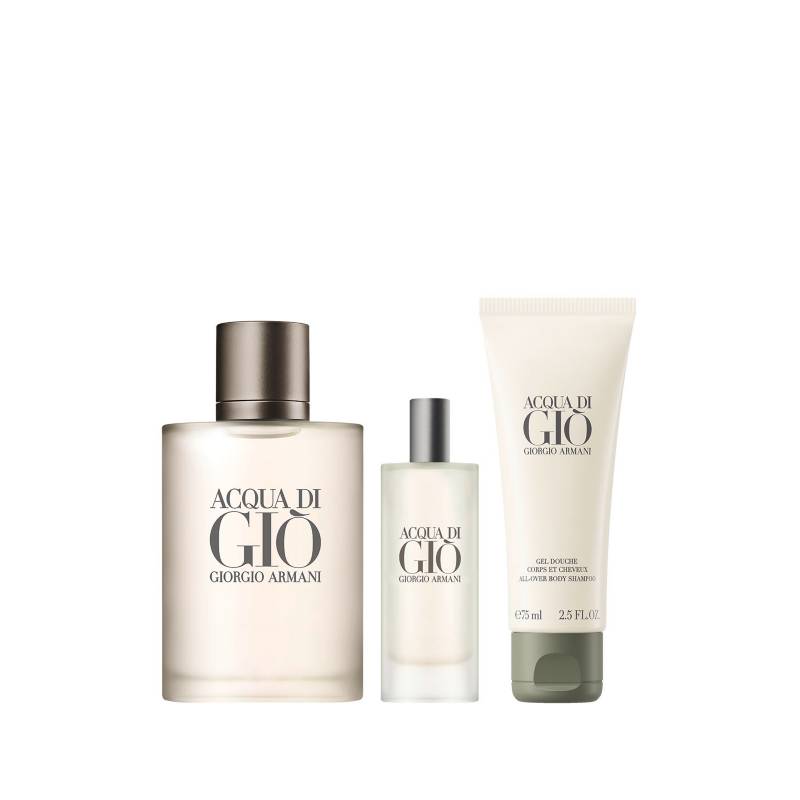 Set Perfume Hombre Acqua Di Gio EDT 100ml + 15ml + Gel de Ducha 75ml Giorgio Armani