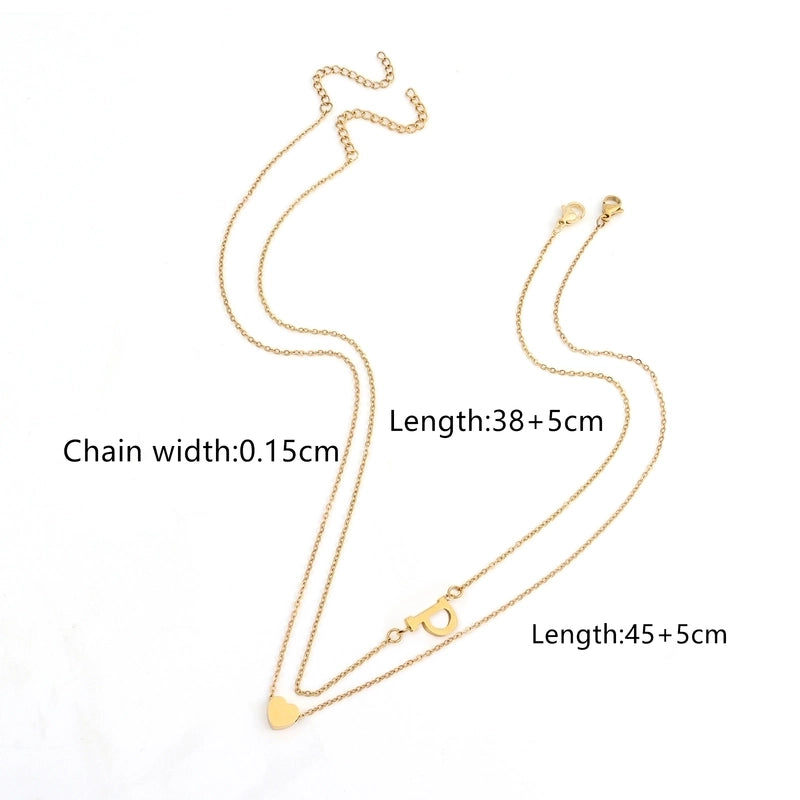 Elegant Minimalist Classic Style Letter Heart Shape 201 Stainless Steel 304 Stainless Steel Pendant Necklace