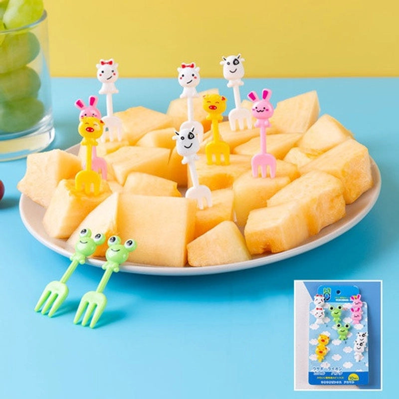 Cute Cartoon Plastic Fruit Fork 1 Set