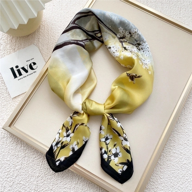 Unisex Sweet Silk Printing Silk Scarf