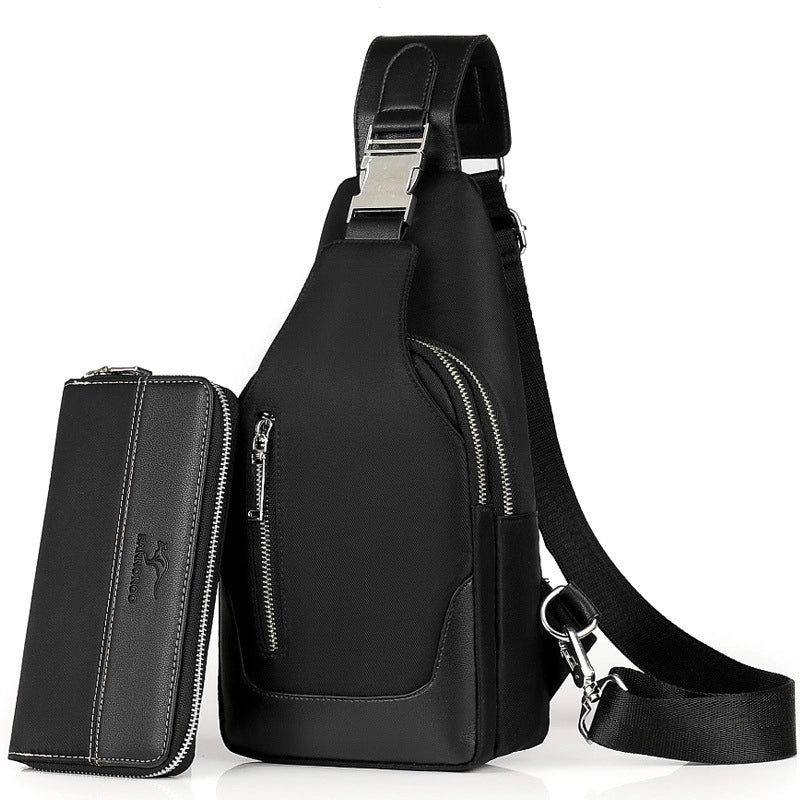 Men's Classic Style Sports Solid Color Oxford Cloth Waist Bags