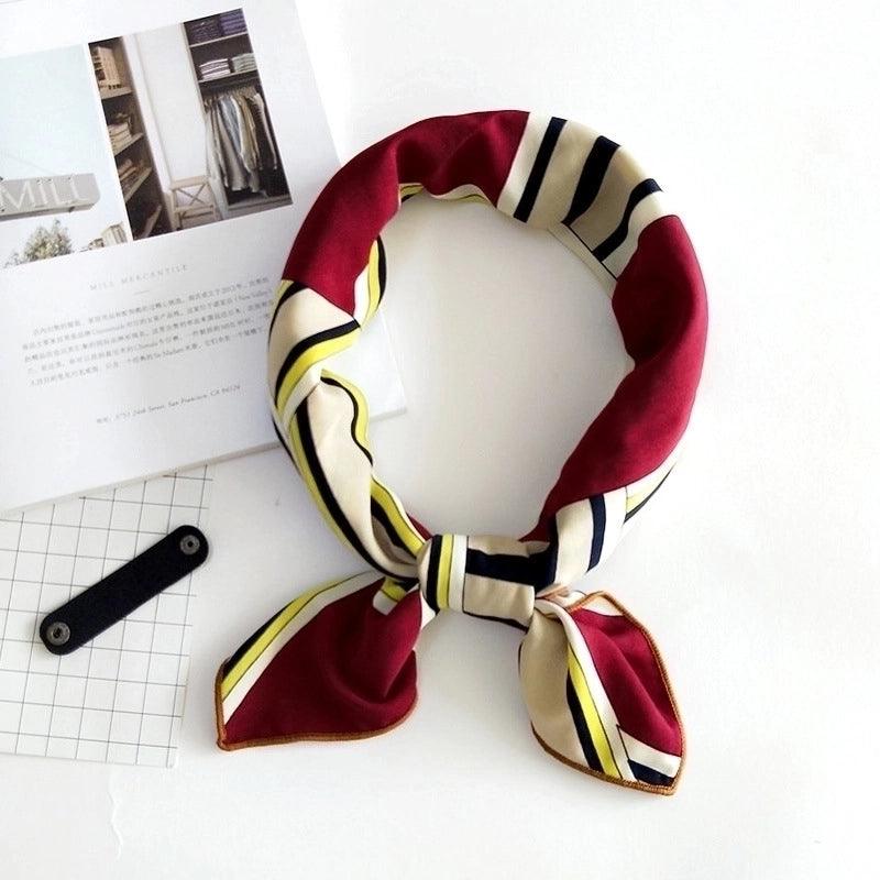 Unisex Sweet Stripe Silk Scarf