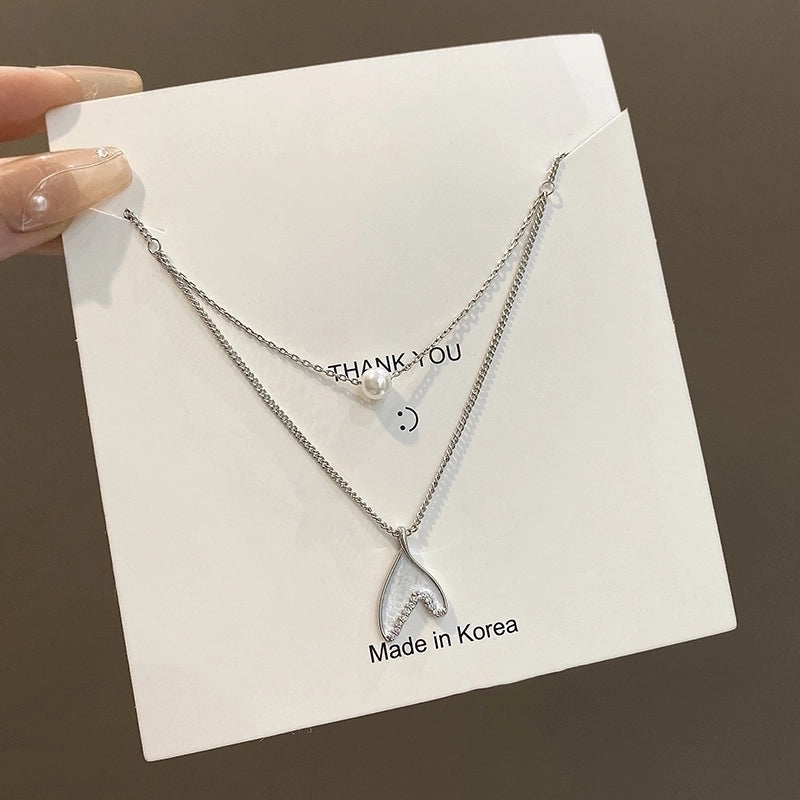 Minimalist Heart Shape Flower Bow Knot Titanium Steel Copper Plating Inlay Artificial Gemstones Pendant Necklace