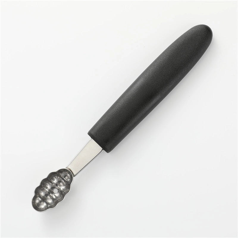 Simple Stainless Steel Fruit Ball Digger Ice Cream Watermelon Platter Digging Spoon Household Kitchen Metal Spoon With Rubber Handle