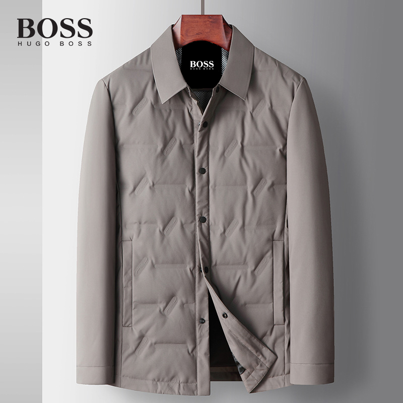 BOSS Luxury Men-s warm light and thin jacket with 90% white duck down content