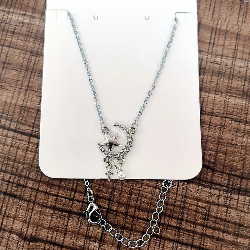 Minimalist Square Flower Bow Knot Alloy Inlay Artificial Pearls Rhinestones Women's Necklace