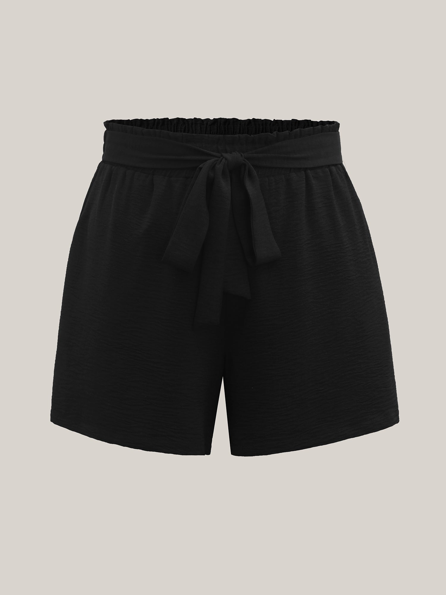 Belted Wide-Leg Solid Shorts