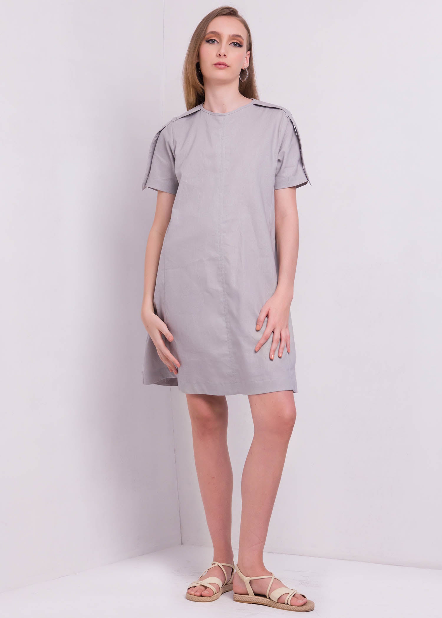 Shift Dress With Tab Detail