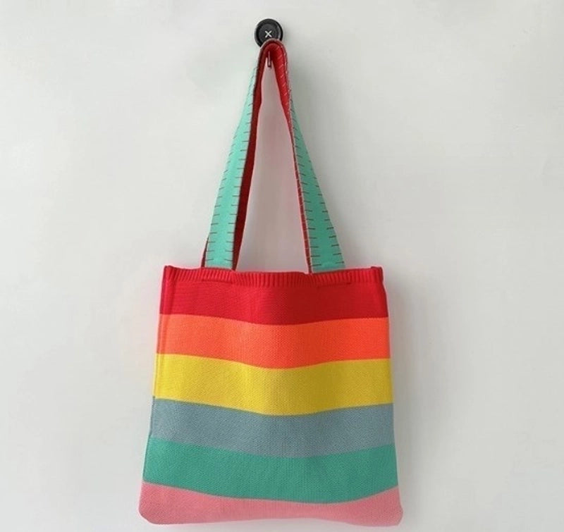 Women's Medium Polyester Color Block Vintage Style Square Open Straw Bag
