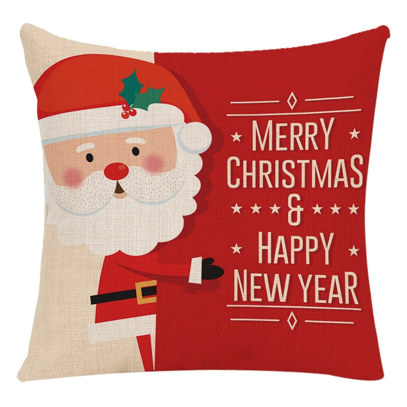 Cute Letter Snowman Elk Chemical Fiber Pillow Cases