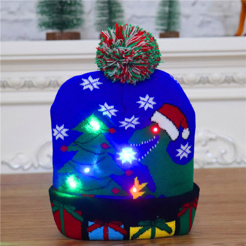 Czapka witeczna z dzianiny LED
