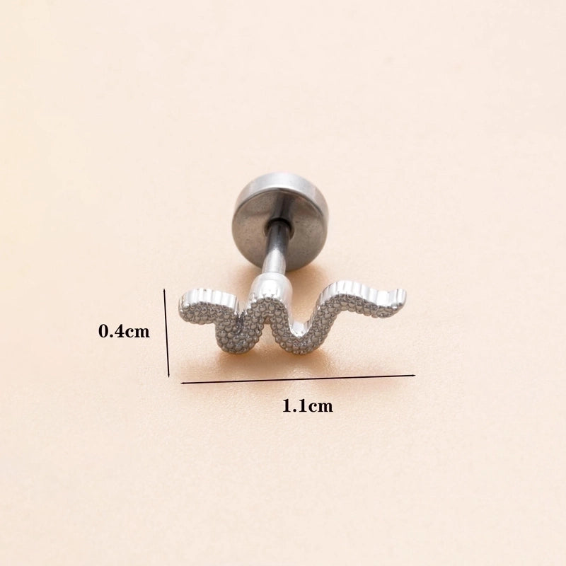 1 Piece Ear Cartilage Rings & Studs Minimalist Classic Style Heart Shape Snake Butterfly Copper Polishing Inlay Zircon 18K Gold Plated Ear Cartilage Rings & Studs