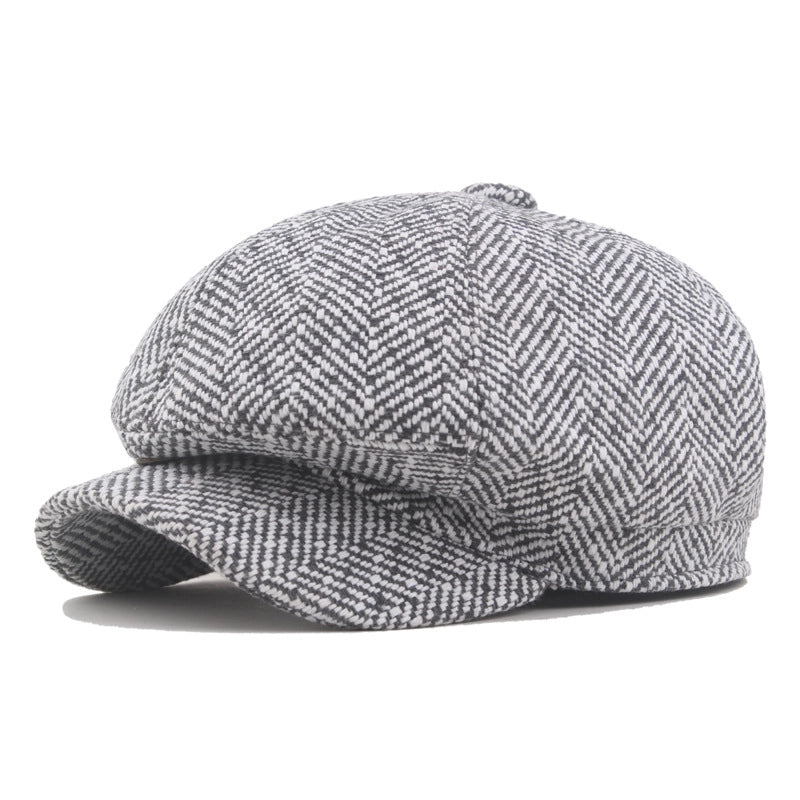 Men's Vintage Style British Style Argyle Curved Eaves Beret Hat