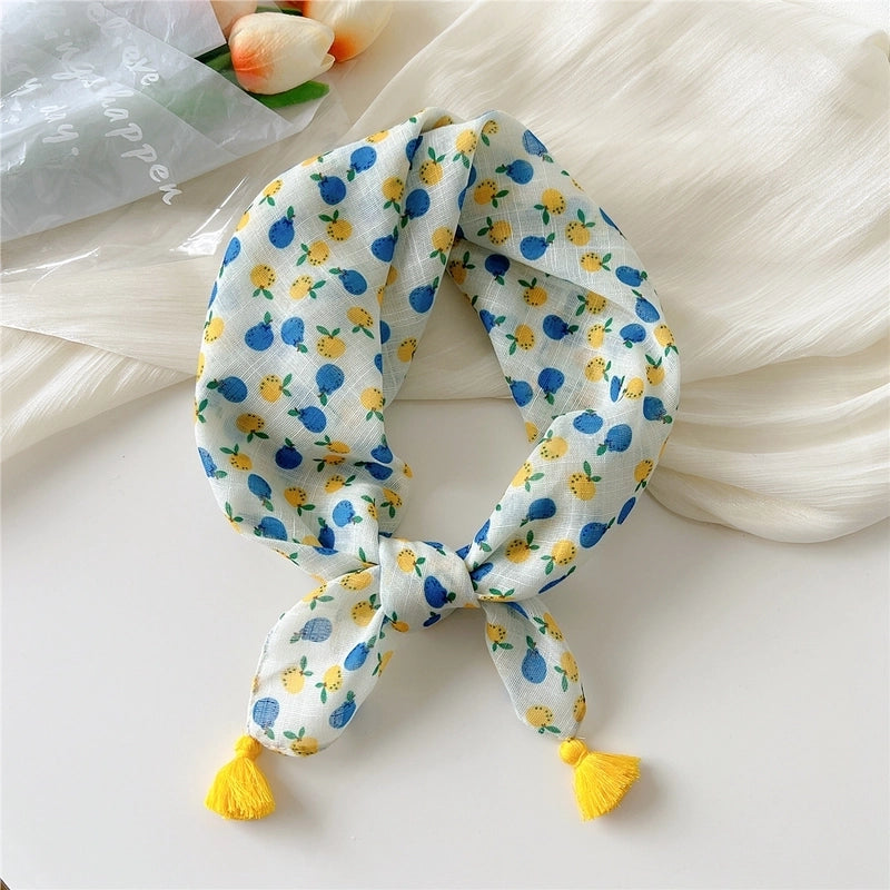 Women's Elegant Minimalist Flower Cotton And Linen Silk Scarf