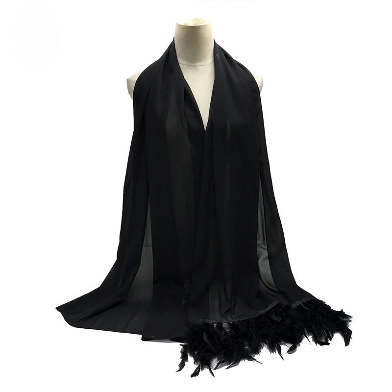 Women's Sweet Solid Color Polyester Scarf