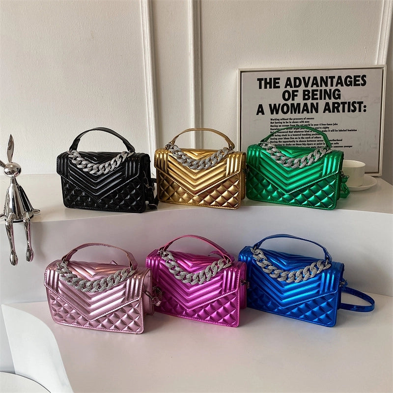 Women's Medium Pu Leather Solid Color Streetwear Magnetic Buckle Crossbody Bag
