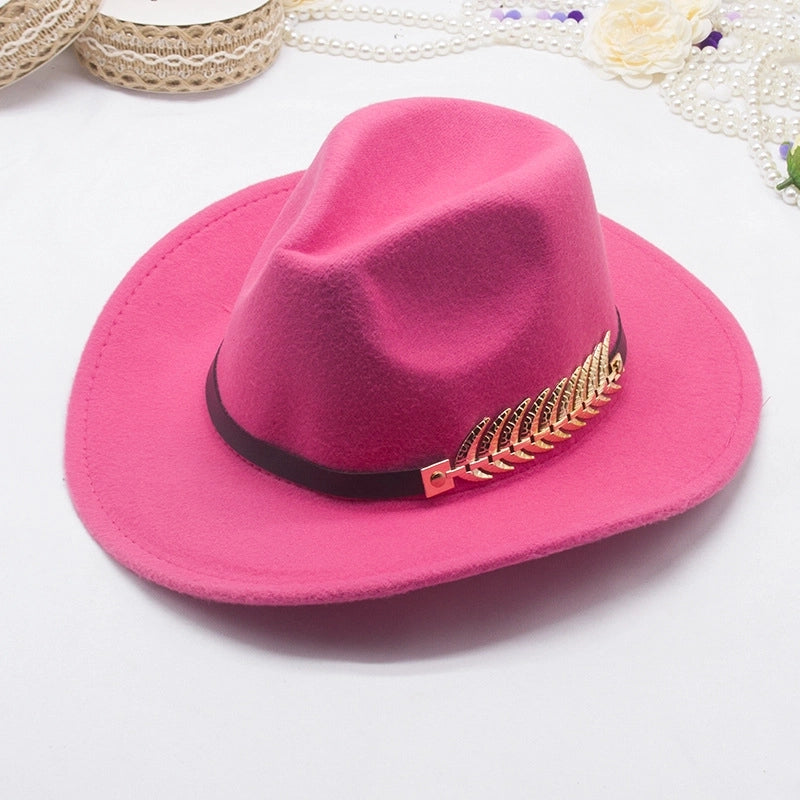 New Ethnic Style Tibetan Western Cowboy Hat Topper Hat Autumn And Winter Men's And Women's Felt Hat Edge Jazz Hat Fashion