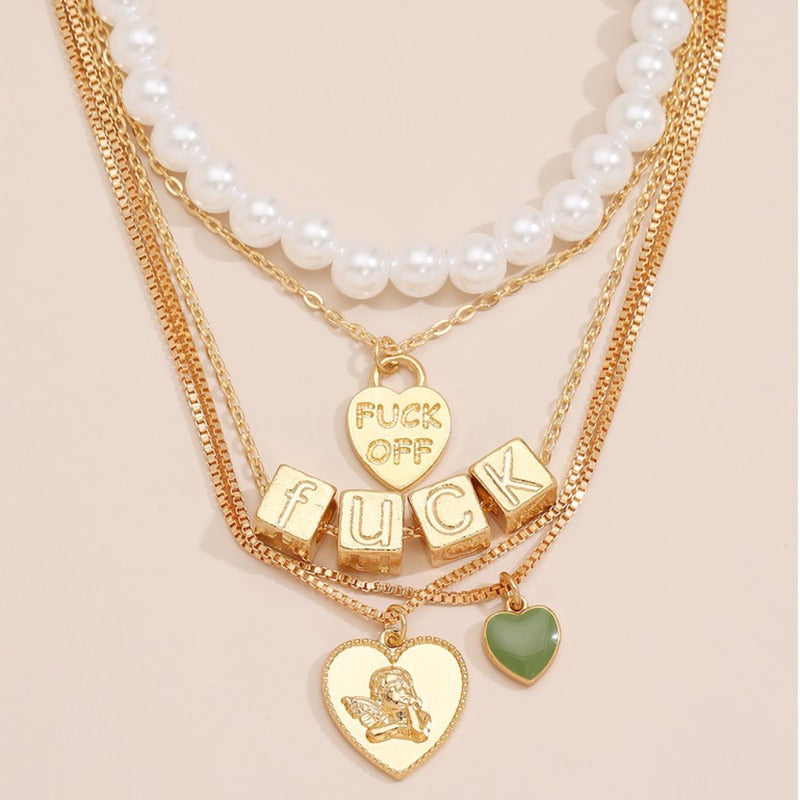 Fuck Off Necklace Set (4 Pcs)