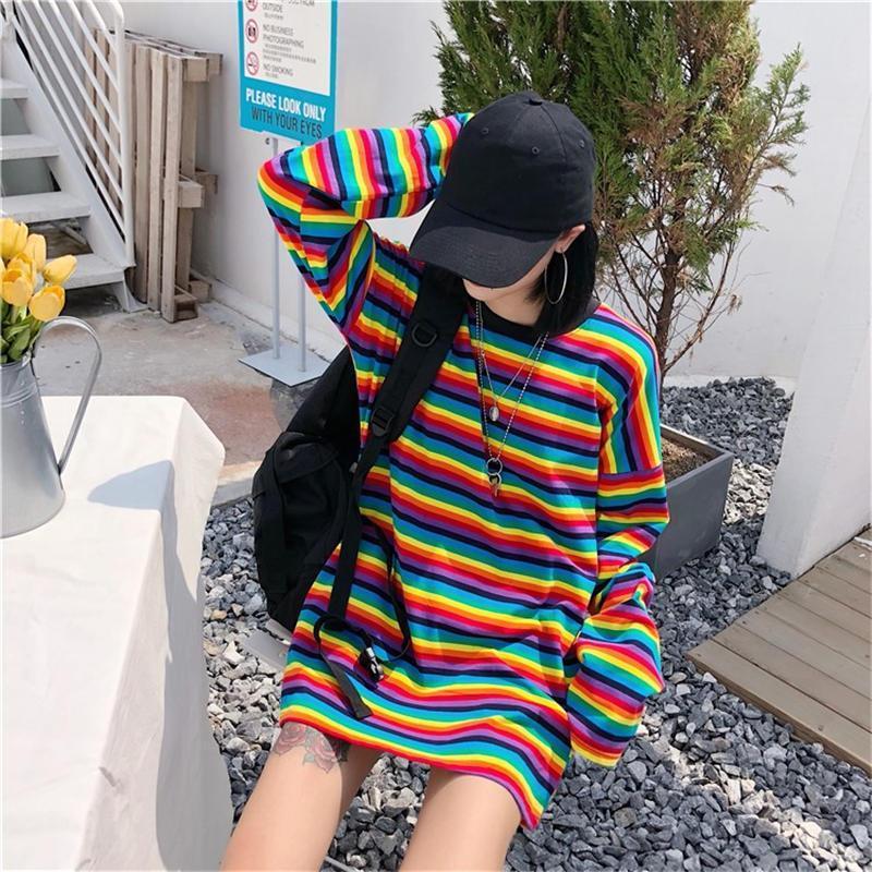 Rainbow Striped Long Sleeve Shirt