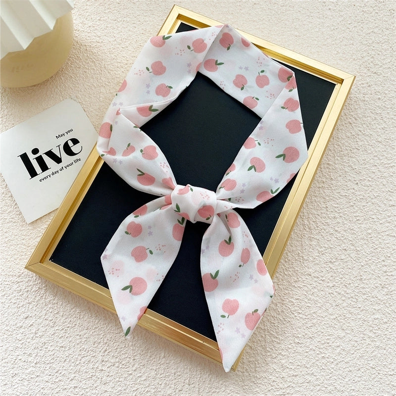 Fashion Printing Streamer Narrow Silk Scarf
