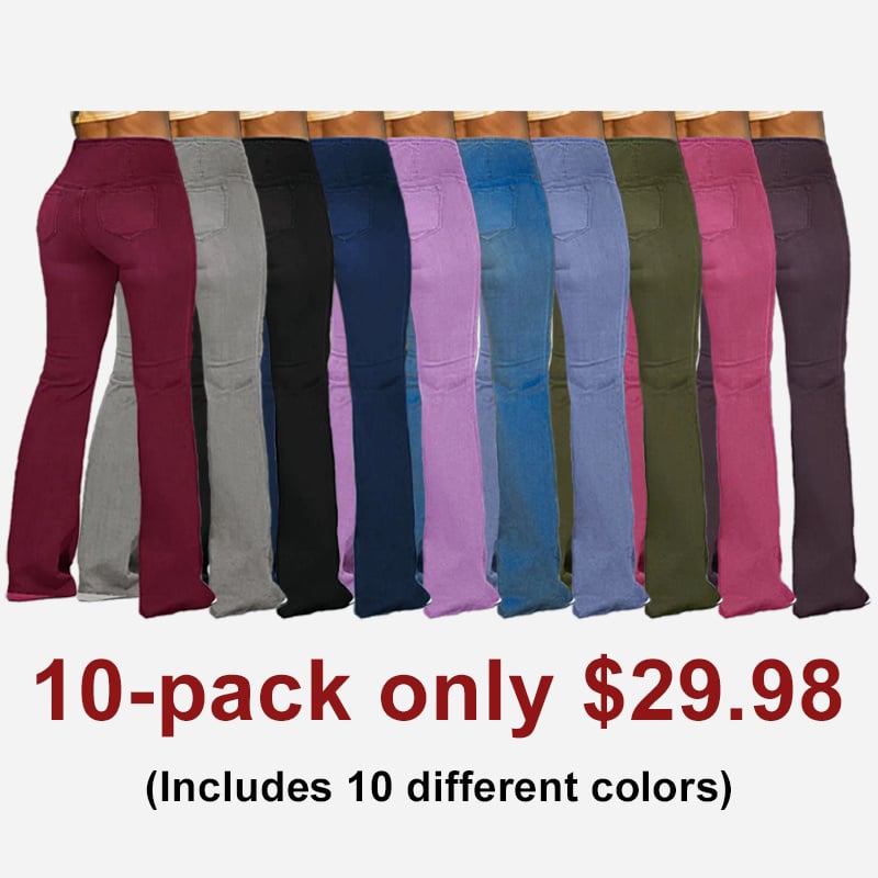 🔥Promotion-Wash Wrap Mid Rise Stretchy Flare Jeans