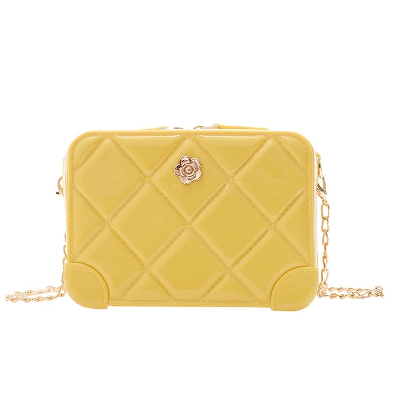 Women's Mini All Seasons Pvc Solid Color Lingge Fashion Square Zipper Square Bag