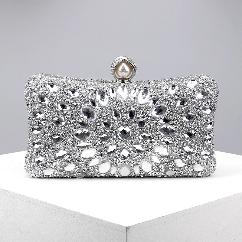 Green Blue Pink Pu Leather Polyester Flower Pillow Shape Evening Bags