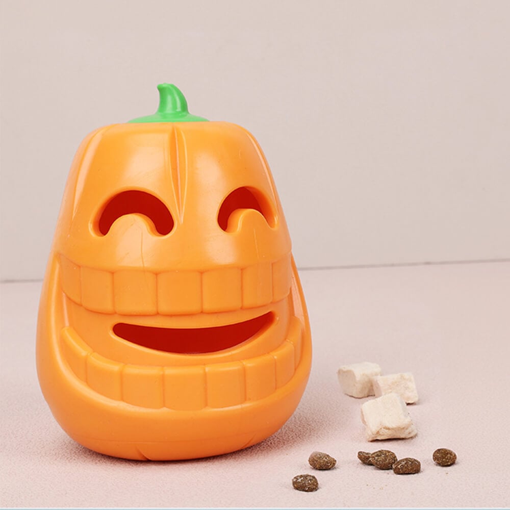 Pumpkin Dog Treat Dispensing Toy Interactive Chew Toy