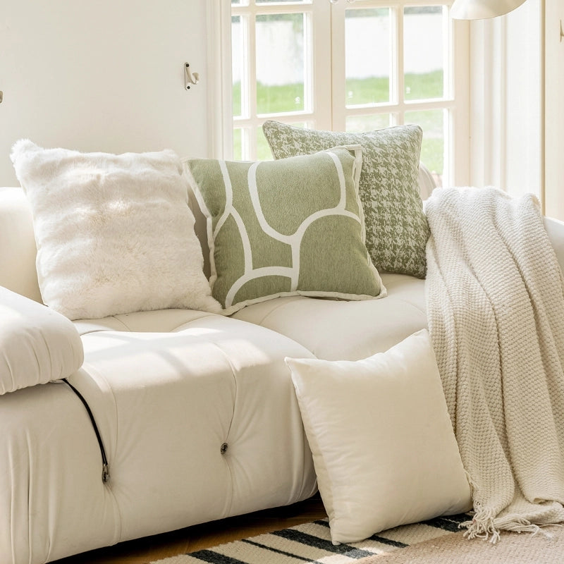Cream Style Sofa Pillowcase Style  Modern Simple Living Room Pillow Bedside Cushion Bed Waist Backrest