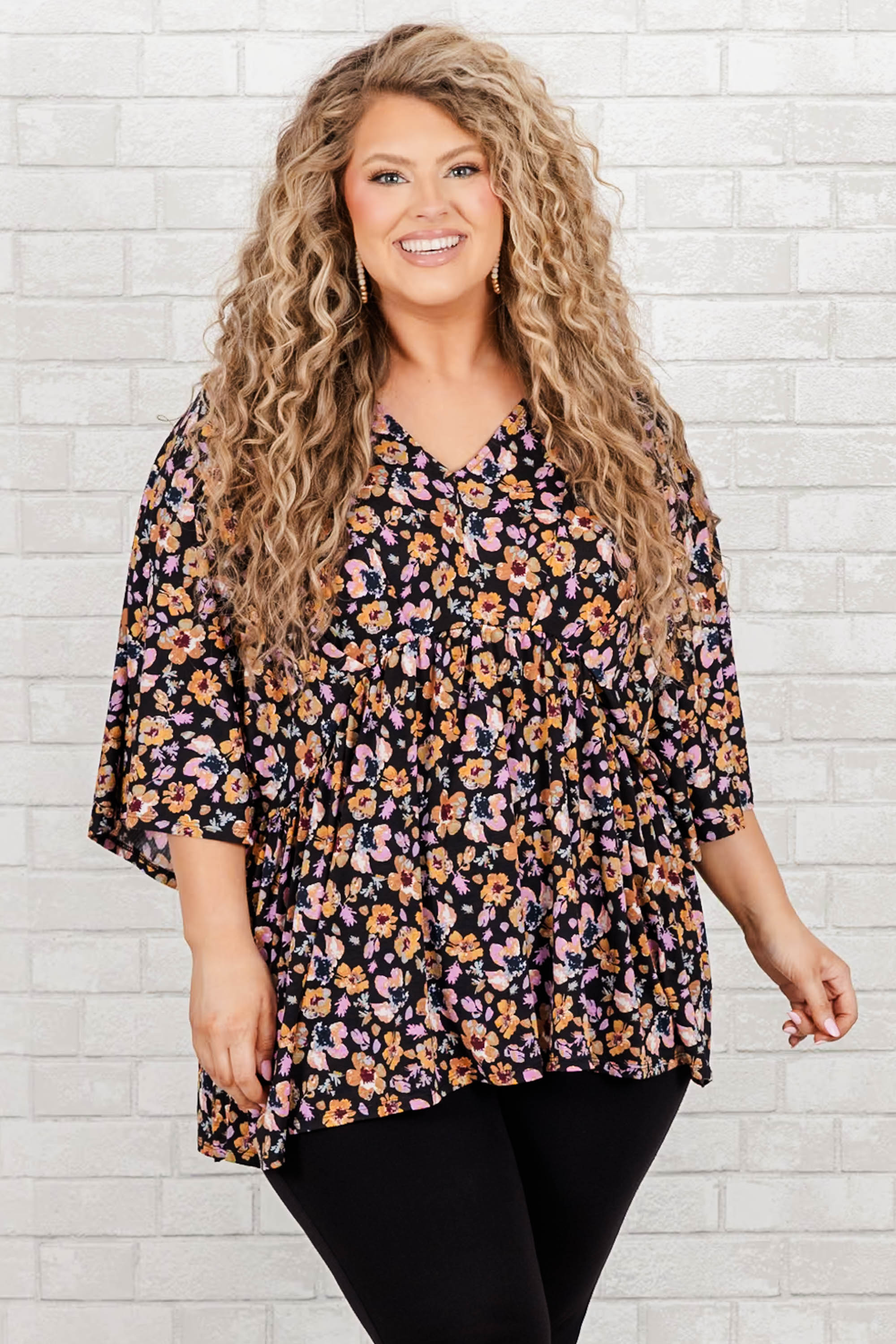 Dazzling Haze Top. Black Multi