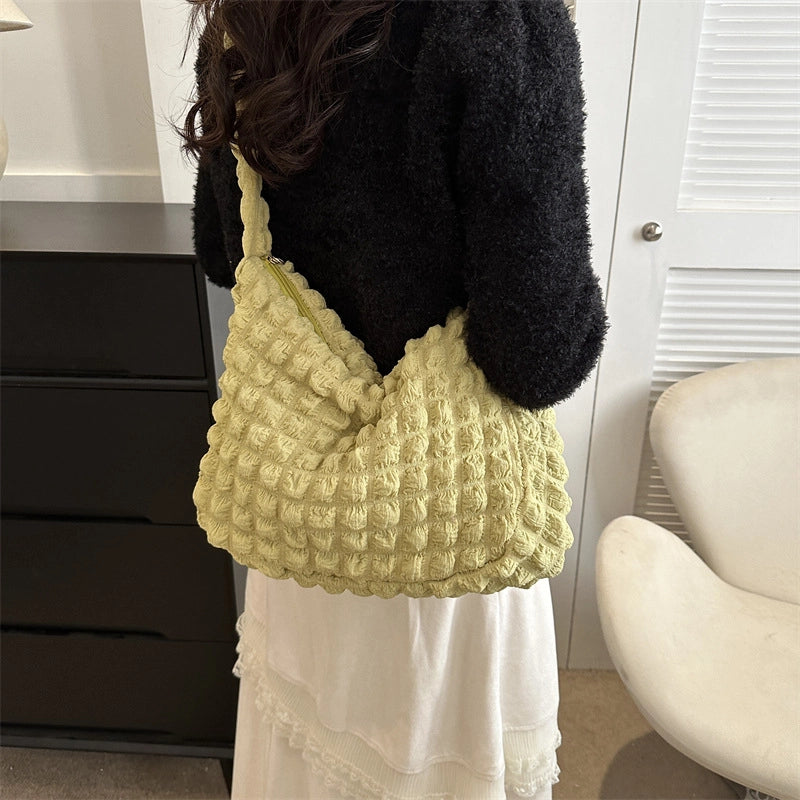 Women's Medium Special Material Solid Color Basic Classic Style Zipper Tote Bag