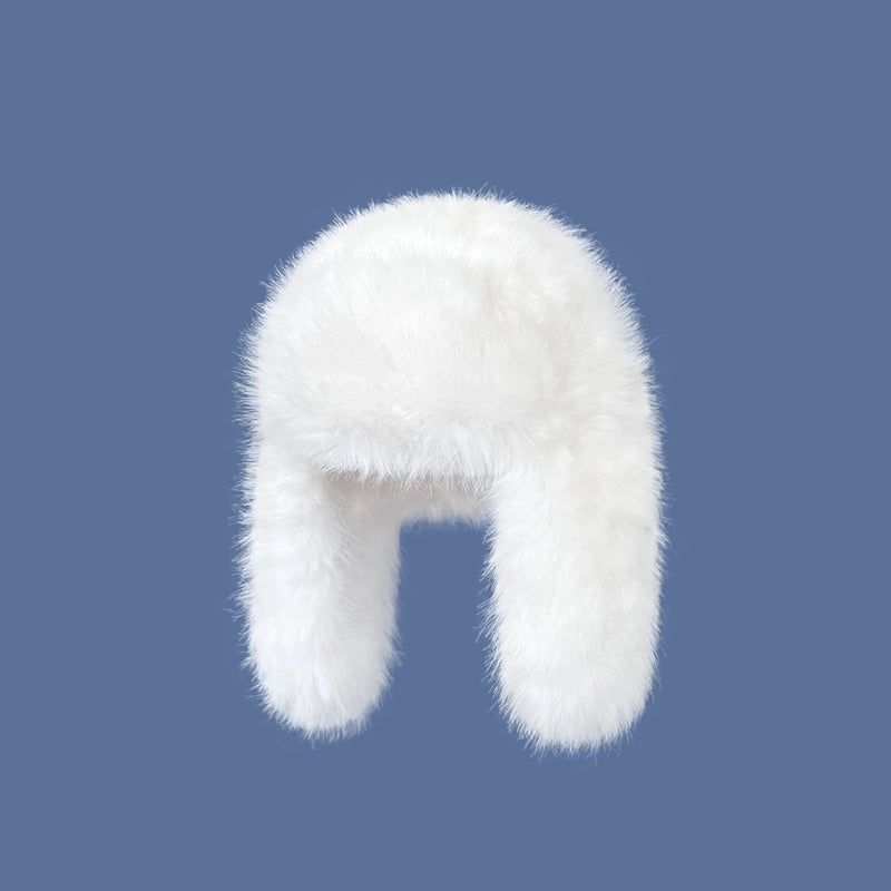 Korean Style Blue Faux Mink Plush Lei Feng Hat Women's Autumn And Winter Cycling Thickened Warm Skiing Cold-proof Earmuffs
