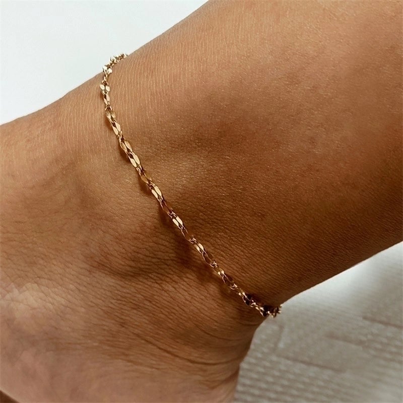 Geometric Stainless Steel Plating Inlaid Gold 14K Gold Plated Women'S Anklet
