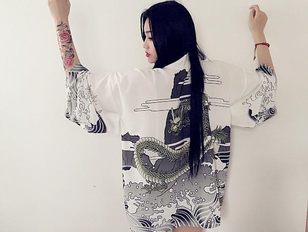 Japanese Vintage Kimono Sun Shirt