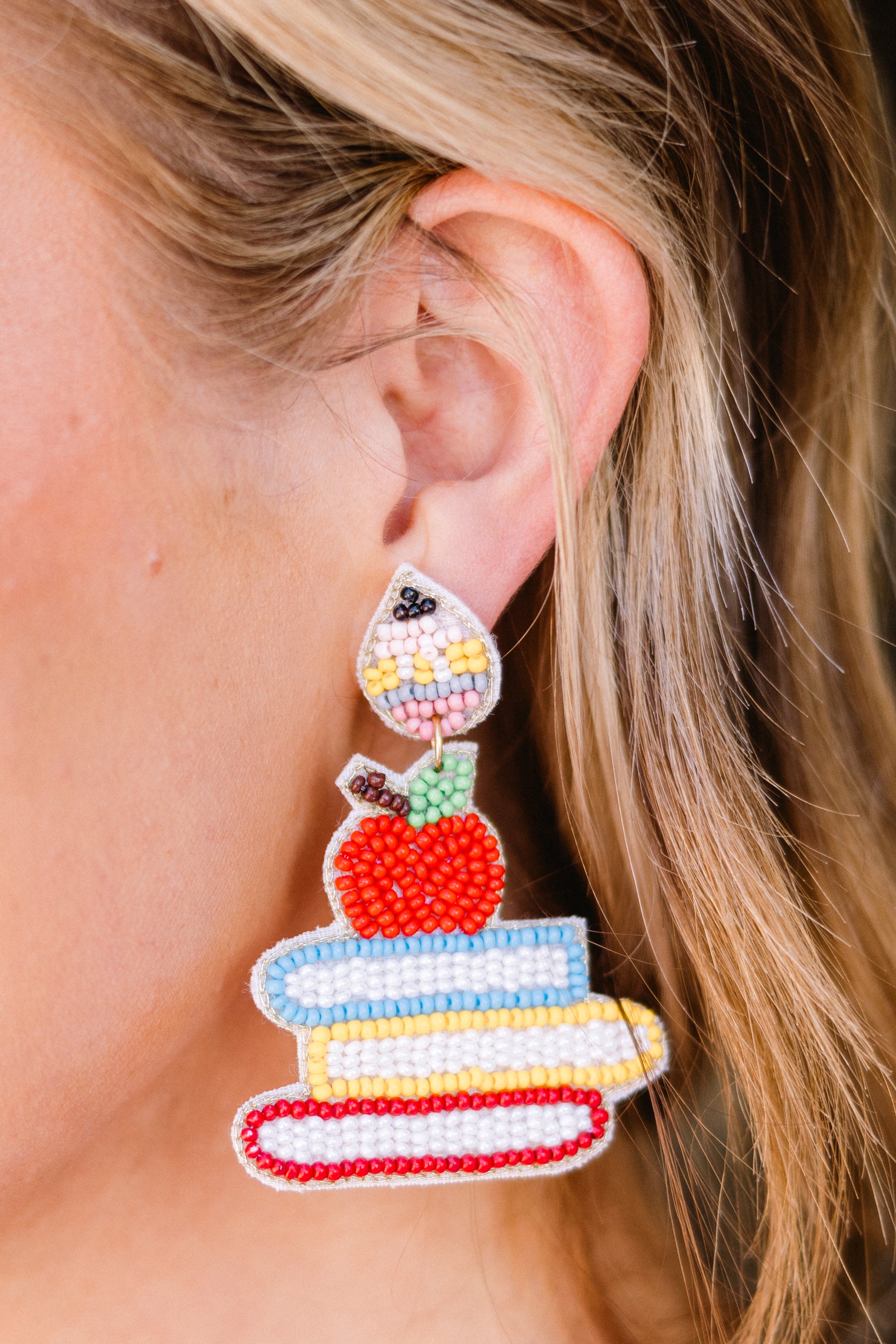 Book Keeping Babe Earrings. Multi