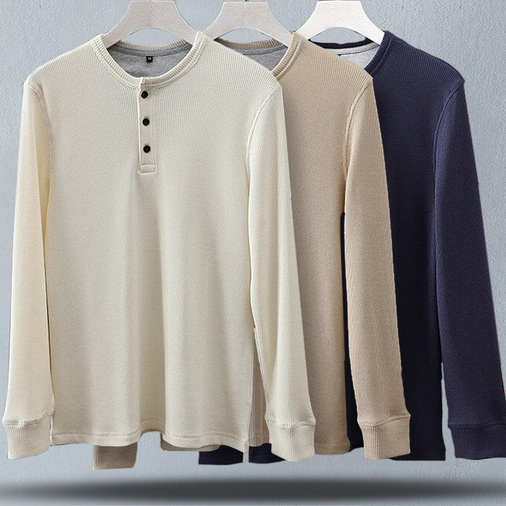 Textured Cotton Henley