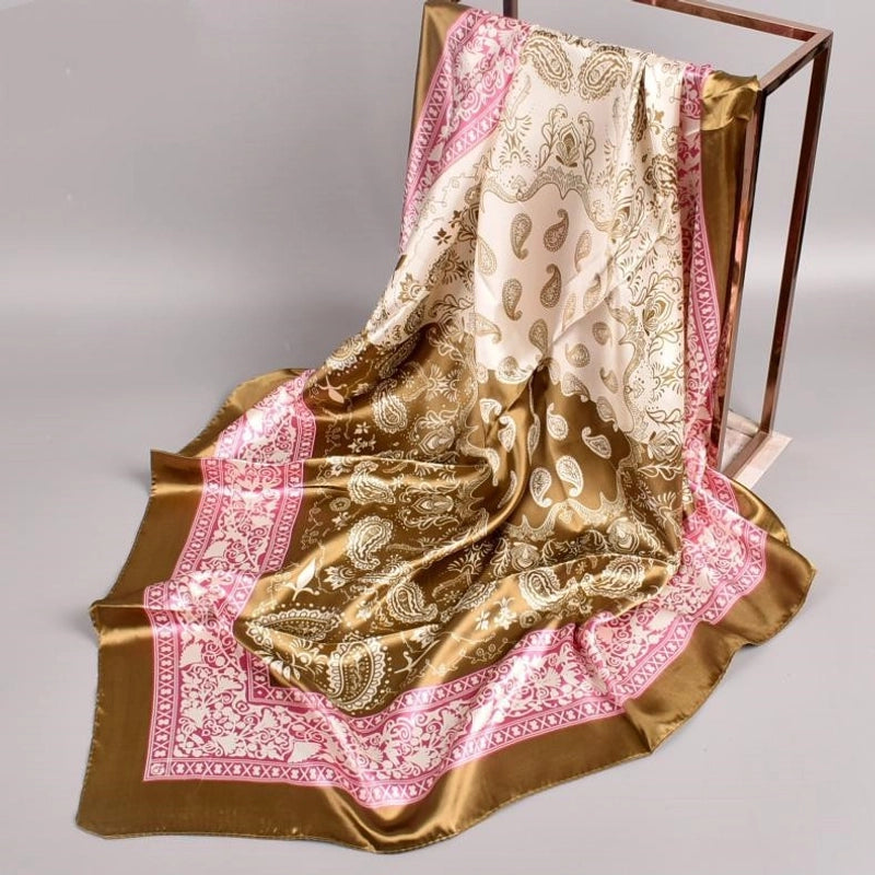 Women's Fashion Printing Satin Silk Scarves